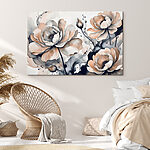 Tableaux Peinture de fleurs sur une surface blanche