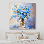 Tableaux Peinture de fleurs bleues dans un vase