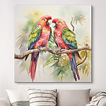 Tableaux Deux oiseaux sur une branche