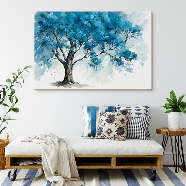 Arbre aux feuilles bleues Tableaux Arbre aux feuilles bleues
