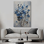 Tableaux Peinture de feuilles bleues