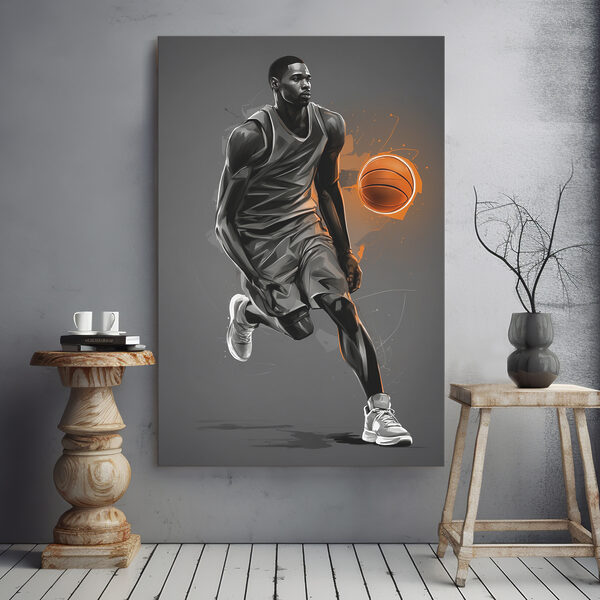Joueur de basket-ball avec un ballon Tableaux Joueur de basket-ball avec un ballon