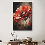 Tableaux Peinture d'une fleur rouge