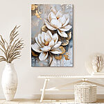 Tableaux Peinture de fleurs sur fond gris