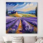 Tableaux Peinture d'un champ de lavande