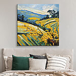Tableaux Peinture d'un champ de fleurs jaunes