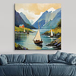 Tableaux Peinture de bateaux sur un lac