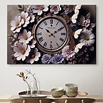 Tableaux Horloge entourée de fleurs