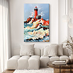 Tableaux Peinture d'un phare dans l'océan