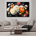 Tableaux Vase de fleurs avec un ciel nuageux