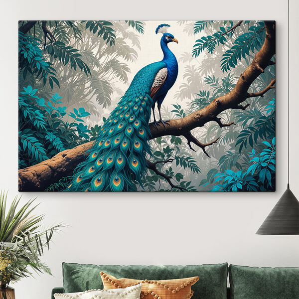 Paon sur une branche d'arbre Tableaux Paon sur une branche d'arbre