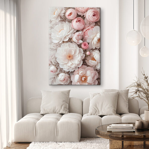 Groupe de fleurs blanches et roses Tableaux Groupe de fleurs blanches et roses