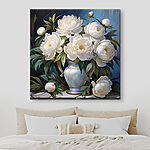 Tableaux Peinture de fleurs blanches dans un vase