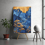 Tableaux Montagnes bleues et arbres