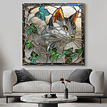 Tableaux Vitrail avec un visage de chat