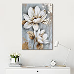 Tableaux Peinture de fleurs sur une surface grise