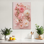 Tableaux Groupe de fleurs roses