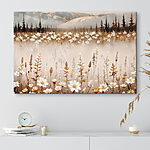 Tableaux Champ de fleurs avec des montagnes en arrière-plan