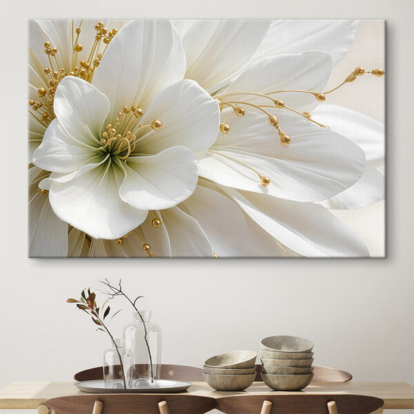 L'élégance en blanc et en perles Tableaux L'élégance en blanc et en perles