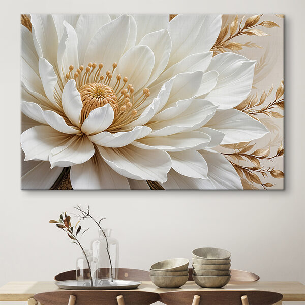 Elegant Bloom en blanc crème Tableaux Elegant Bloom en blanc crème
