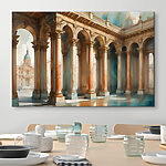 Tableaux Bâtiment avec colonnes et bassin d'eau