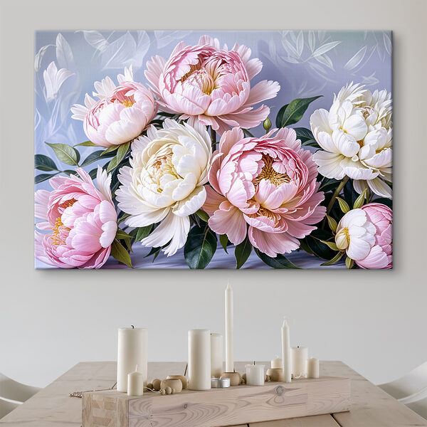 Groupe de fleurs roses et blanches Tableaux Groupe de fleurs roses et blanches