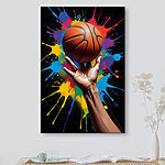 Tableaux Main tenant un ballon de basket