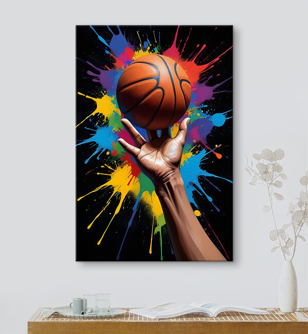 Main tenant un ballon de basket Tableaux Main tenant un ballon de basket