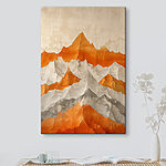 Tableaux Peinture de montagnes en orange et blanc