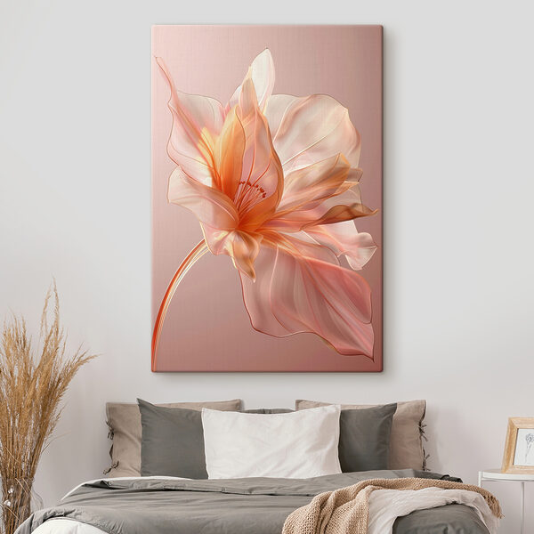 Une fleur rose délicate danse légèrement Tableaux Une fleur rose délicate danse légèrement