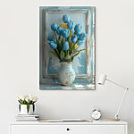 Tableaux Vase de fleurs bleues