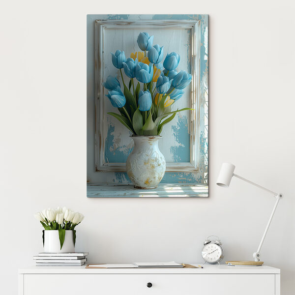 Vase de fleurs bleues Tableaux Vase de fleurs bleues