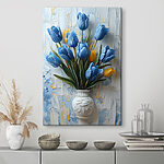Tableaux Vase de tulipes bleues