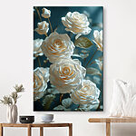 Tableaux Groupe de roses blanches