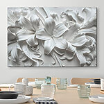 Tableaux Fleur blanche sur une surface blanche