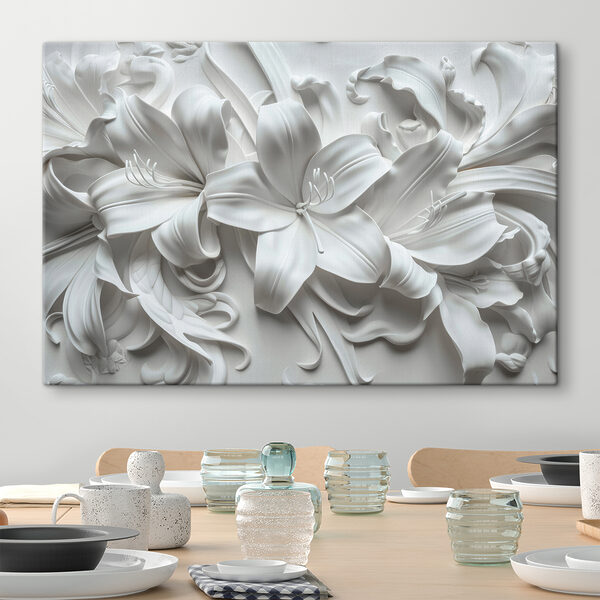 Fleur blanche sur une surface blanche Tableaux Fleur blanche sur une surface blanche