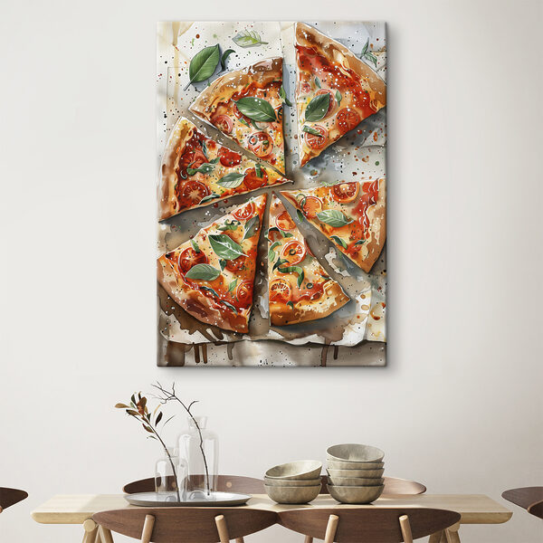 Pizza aux tomates et au basilic Tableaux Pizza aux tomates et au basilic