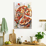 Tableaux Aquarelle d'une pizza