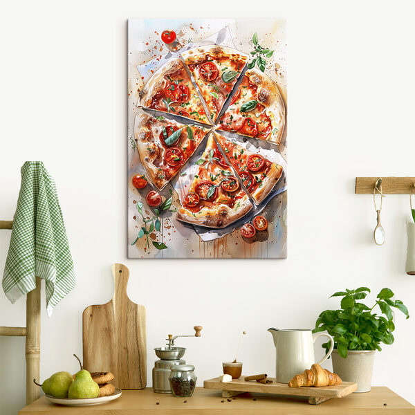 Aquarelle d'une pizza Tableaux Aquarelle d'une pizza