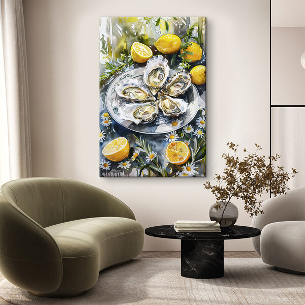 Assiette d'huîtres et de citrons Tableaux Assiette d'huîtres et de citrons