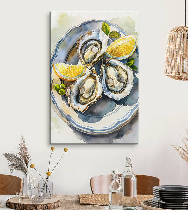 Assiette d'huîtres et de citrons Tableaux Assiette d'huîtres et de citrons