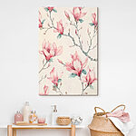 Tableaux Papier peint avec des fleurs roses