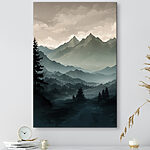 Tableaux Paysage de montagnes et d'arbres