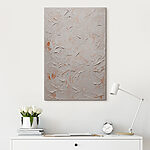 Tableaux Peinture blanche et orange sur une surface blanche
