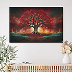 Tableaux Grand arbre aux feuilles rouges