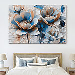 Tableaux Groupe de fleurs bleues et blanches