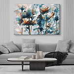 Tableaux Groupe de fleurs aux pétales bleus et blancs
