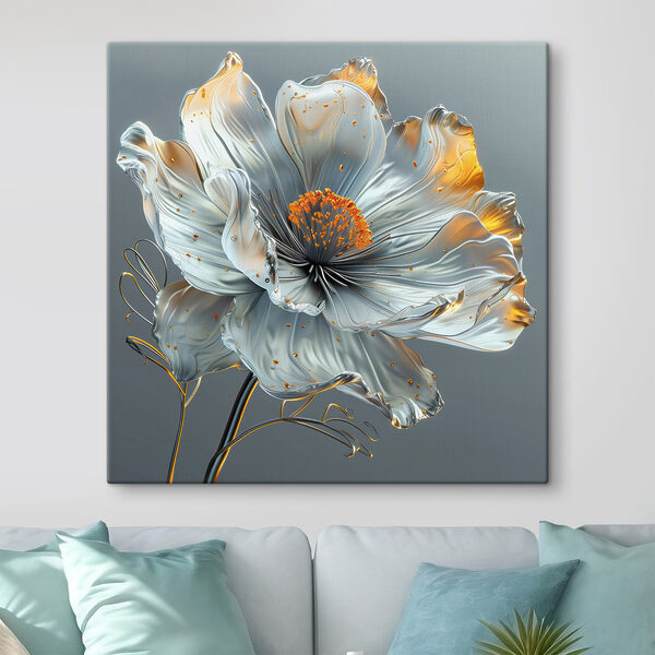 Ethereal Bloom en Silver Elegance Tableaux Ethereal Bloom en Silver Elegance