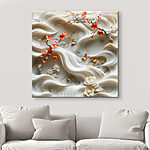Tableaux Mur blanc avec fleurs et papillons