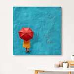 Tableaux Personne tenant un parapluie rouge